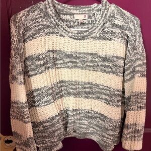SO Gray and Cream Striped Sweater Woolrich
